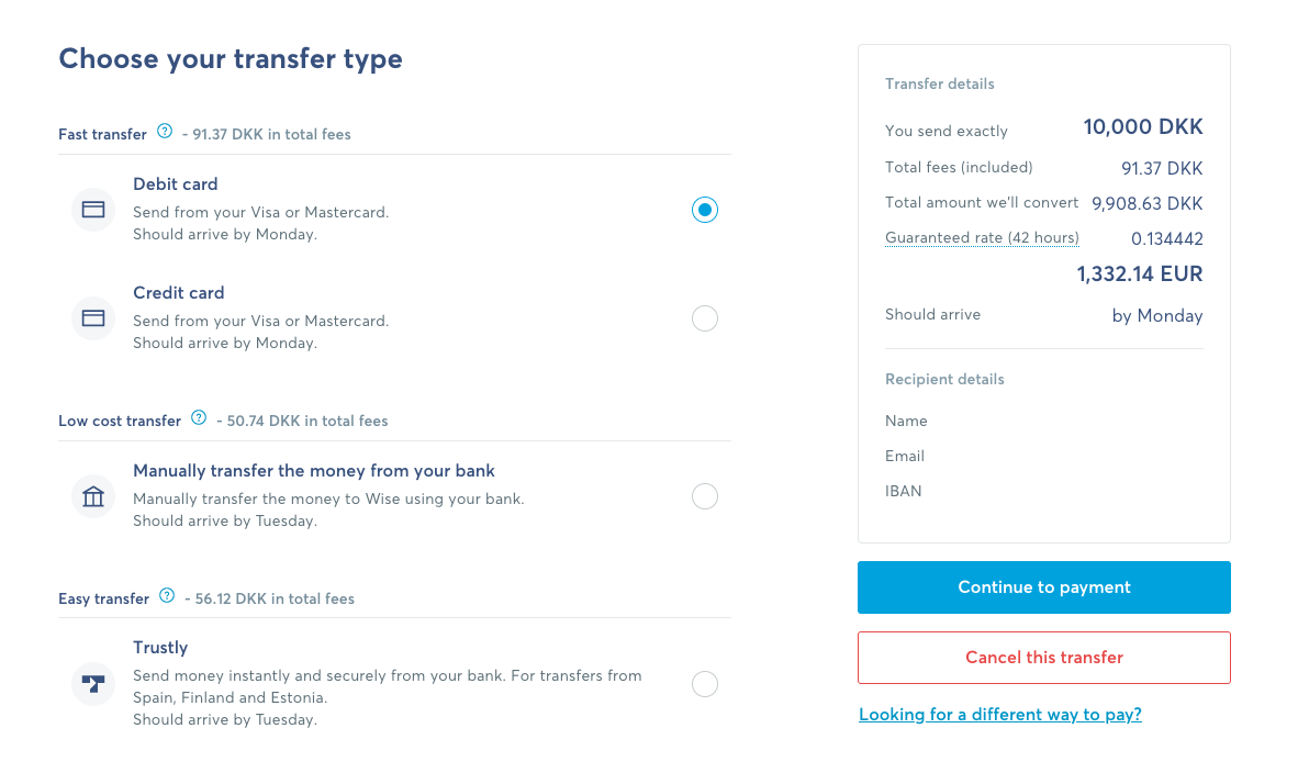 Send udenlandsk overførsel med TransferWise